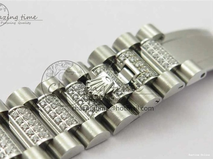 0516 Day-Date 36mm 128239 SS Crystal BP Best Edition White MOP Crystal Marker Dial on SS President Bracelet A MoistureWicking 2682